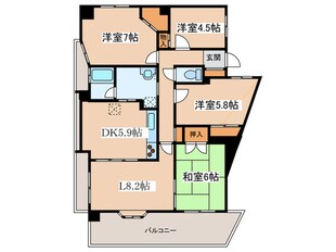 カスタリア阿倍野の物件間取画像